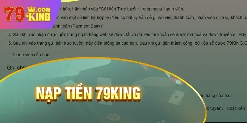 Lưu ý khi nạp tiền 79King